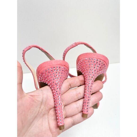 Marc Fisher Sandals Womens 9.5 Betila Open Toe Slingback Heels Rhinestone Accent - Picture 6 of 9